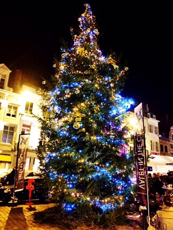 Árbol de navidad en la Plaza del Sablon