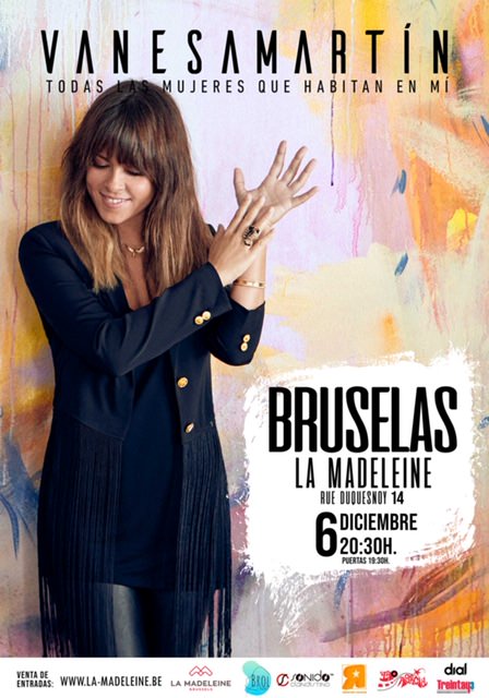 Cartel del concierto de Vanesa Martín en Bruselas, diciembre 2019